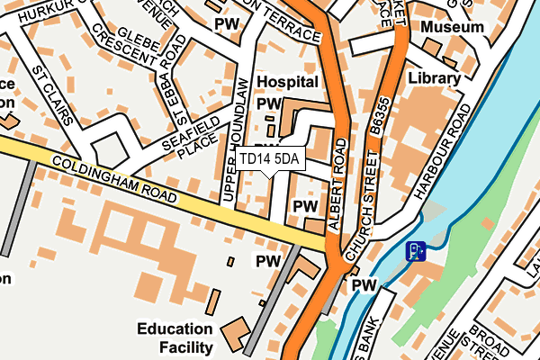 TD14 5DA map - OS OpenMap – Local (Ordnance Survey)