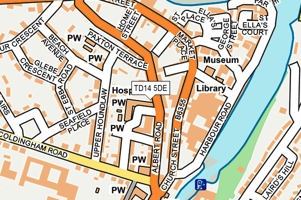 TD14 5DE map - OS OpenMap – Local (Ordnance Survey)