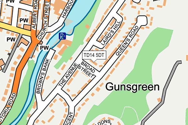 TD14 5DT map - OS OpenMap – Local (Ordnance Survey)