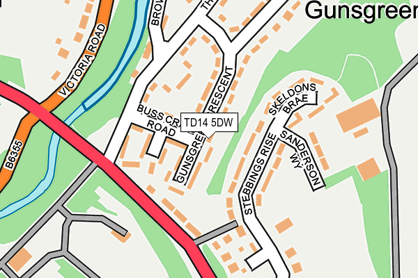 TD14 5DW map - OS OpenMap – Local (Ordnance Survey)