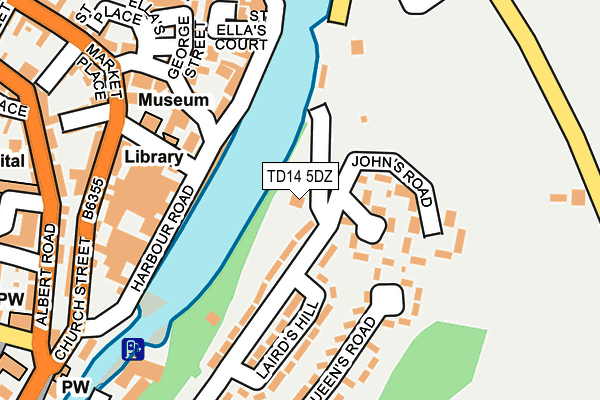 TD14 5DZ map - OS OpenMap – Local (Ordnance Survey)