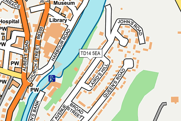TD14 5EA map - OS OpenMap – Local (Ordnance Survey)