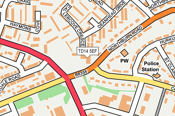 TD14 5EF map - OS OpenMap – Local (Ordnance Survey)