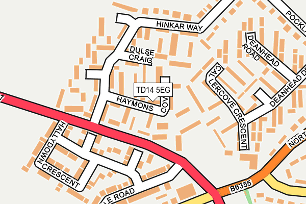 TD14 5EG map - OS OpenMap – Local (Ordnance Survey)
