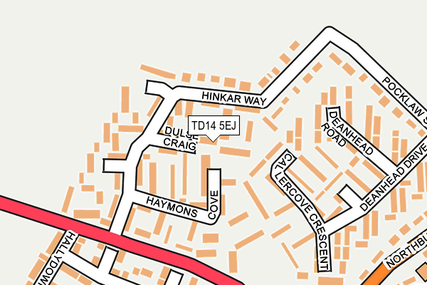 TD14 5EJ map - OS OpenMap – Local (Ordnance Survey)
