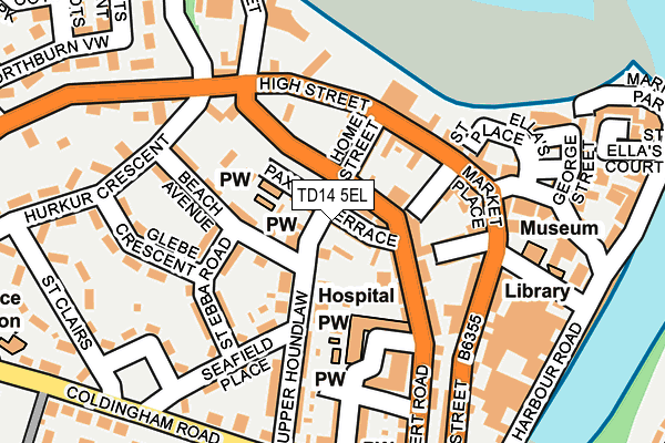 TD14 5EL map - OS OpenMap – Local (Ordnance Survey)