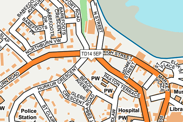 TD14 5EP map - OS OpenMap – Local (Ordnance Survey)