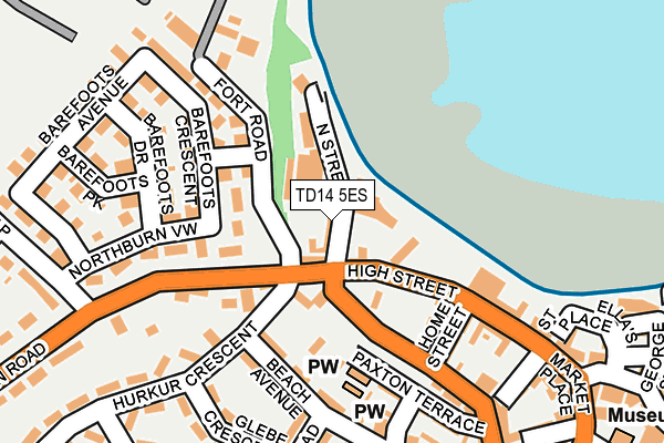 TD14 5ES map - OS OpenMap – Local (Ordnance Survey)