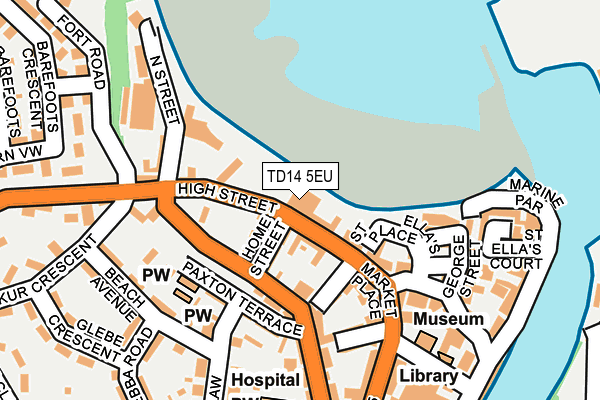 TD14 5EU map - OS OpenMap – Local (Ordnance Survey)