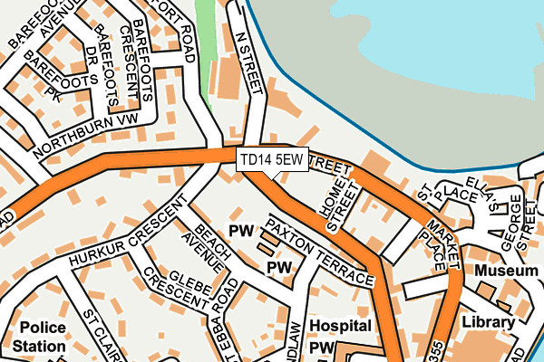 TD14 5EW map - OS OpenMap – Local (Ordnance Survey)