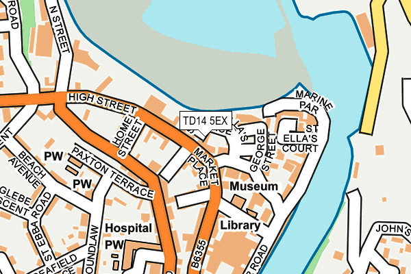 TD14 5EX map - OS OpenMap – Local (Ordnance Survey)
