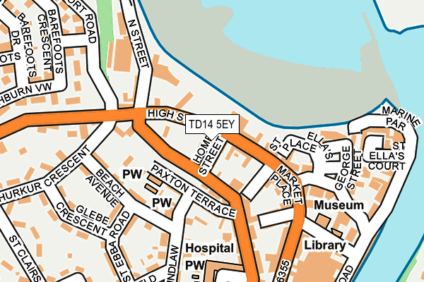 TD14 5EY map - OS OpenMap – Local (Ordnance Survey)