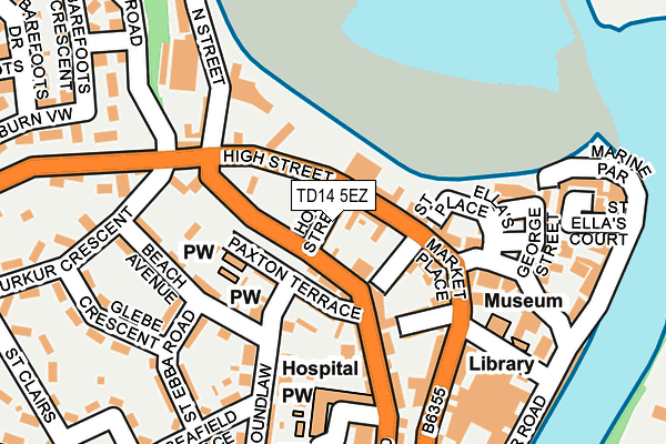 TD14 5EZ map - OS OpenMap – Local (Ordnance Survey)