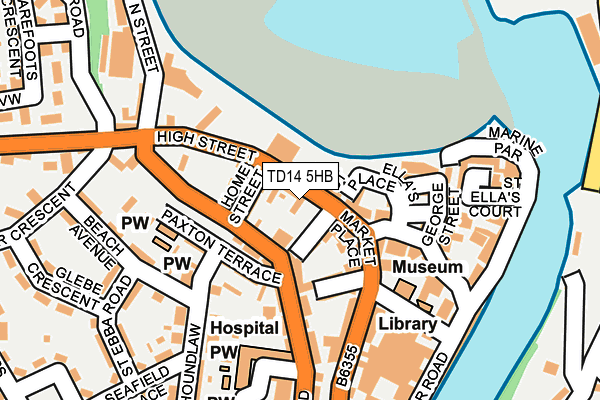 TD14 5HB map - OS OpenMap – Local (Ordnance Survey)