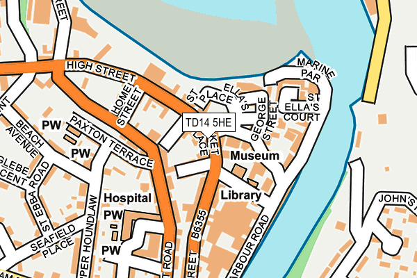 TD14 5HE map - OS OpenMap – Local (Ordnance Survey)