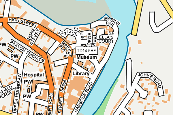 TD14 5HF map - OS OpenMap – Local (Ordnance Survey)