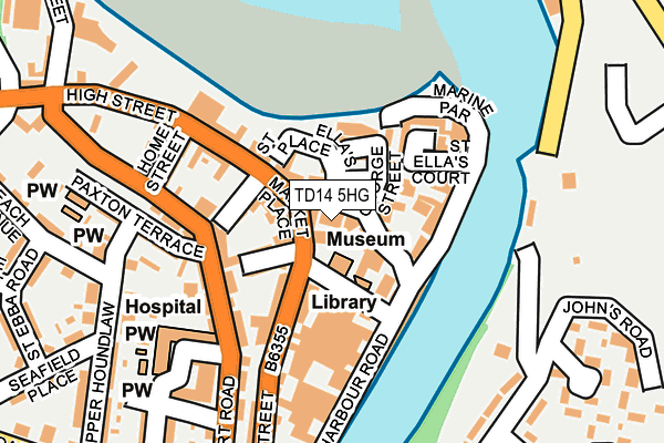 TD14 5HG map - OS OpenMap – Local (Ordnance Survey)