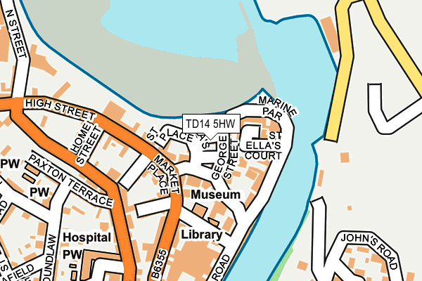 TD14 5HW map - OS OpenMap – Local (Ordnance Survey)