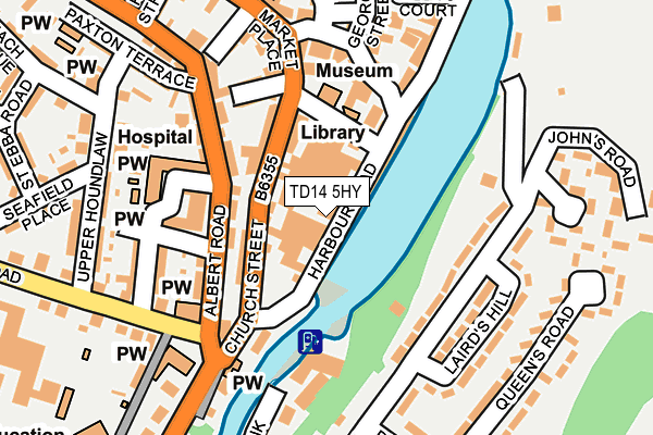 TD14 5HY map - OS OpenMap – Local (Ordnance Survey)