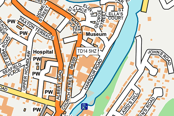 TD14 5HZ map - OS OpenMap – Local (Ordnance Survey)