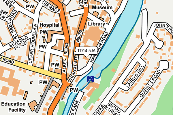 TD14 5JA map - OS OpenMap – Local (Ordnance Survey)