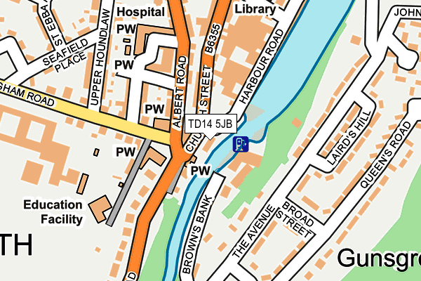 TD14 5JB map - OS OpenMap – Local (Ordnance Survey)