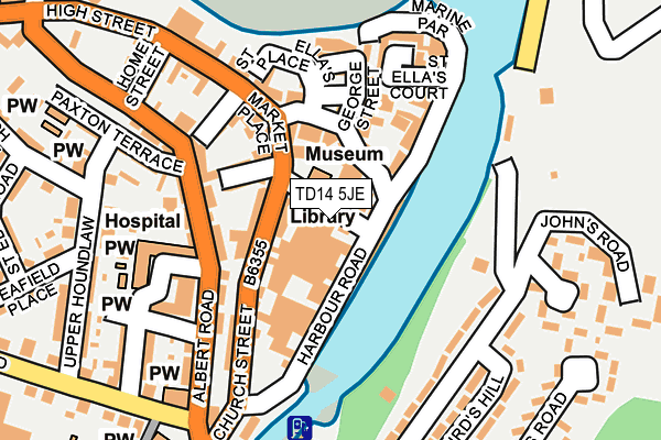 TD14 5JE map - OS OpenMap – Local (Ordnance Survey)