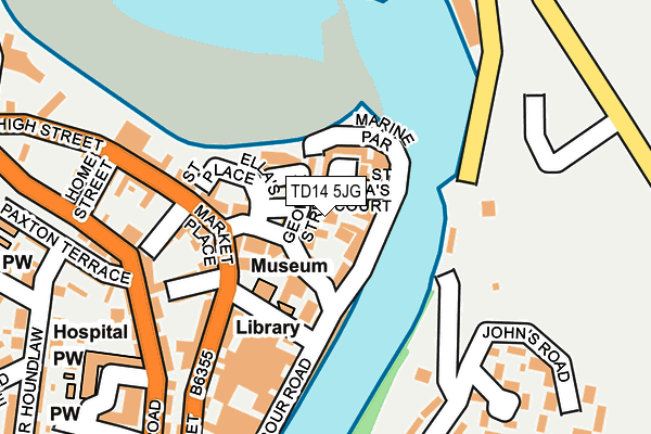 TD14 5JG map - OS OpenMap – Local (Ordnance Survey)