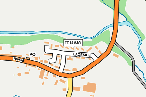 TD14 5JW map - OS OpenMap – Local (Ordnance Survey)