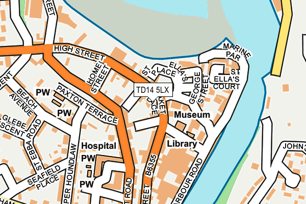 TD14 5LX map - OS OpenMap – Local (Ordnance Survey)