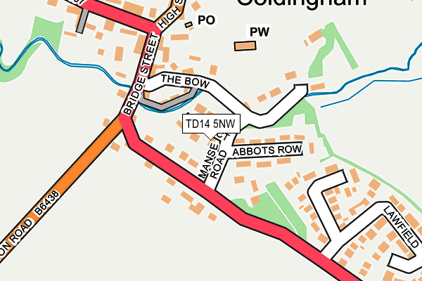 TD14 5NW map - OS OpenMap – Local (Ordnance Survey)