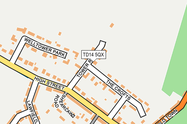 TD14 5QX map - OS OpenMap – Local (Ordnance Survey)