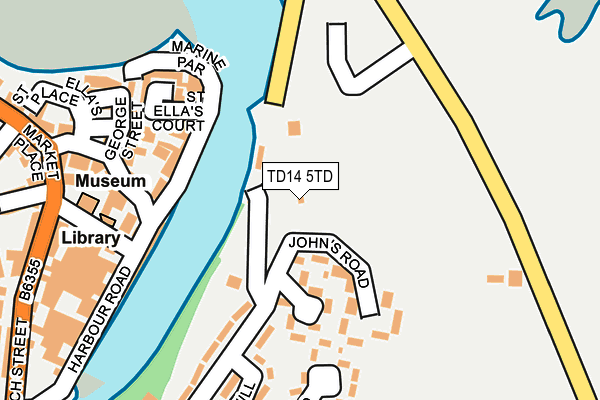 TD14 5TD map - OS OpenMap – Local (Ordnance Survey)