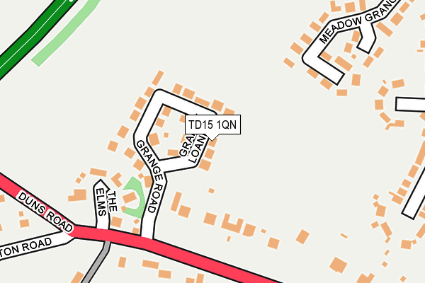 TD15 1QN map - OS OpenMap – Local (Ordnance Survey)