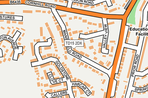 TD15 2DX map - OS OpenMap – Local (Ordnance Survey)