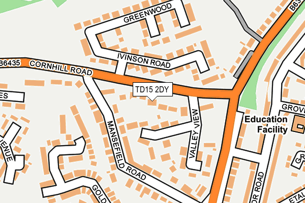 TD15 2DY map - OS OpenMap – Local (Ordnance Survey)