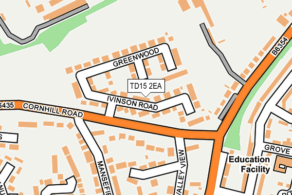 TD15 2EA map - OS OpenMap – Local (Ordnance Survey)