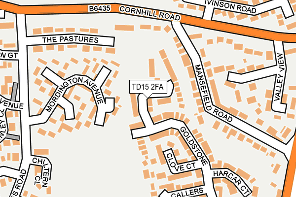 TD15 2FA map - OS OpenMap – Local (Ordnance Survey)