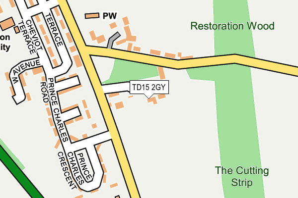 TD15 2GY map - OS OpenMap – Local (Ordnance Survey)