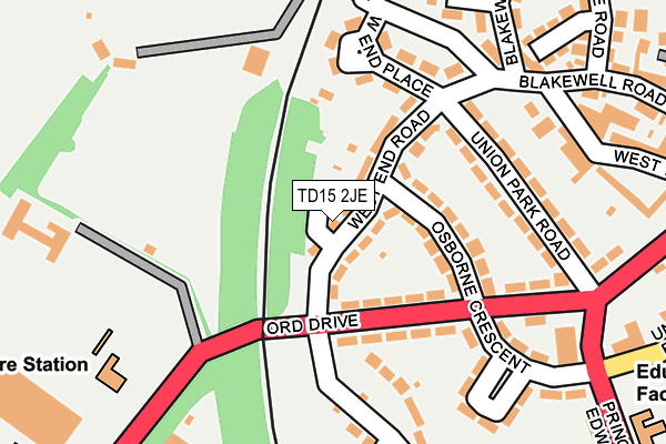 TD15 2JE map - OS OpenMap – Local (Ordnance Survey)