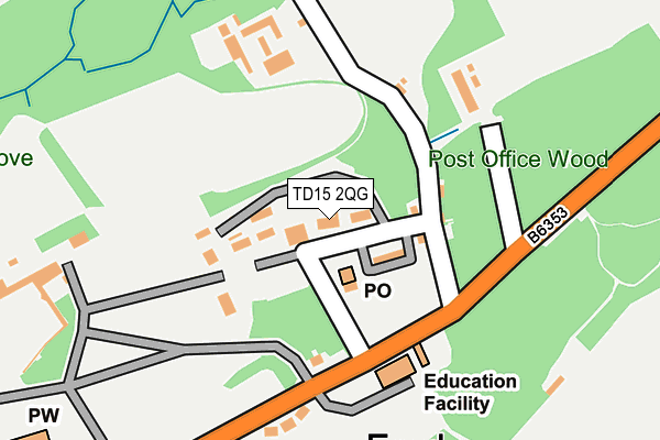 TD15 2QG map - OS OpenMap – Local (Ordnance Survey)
