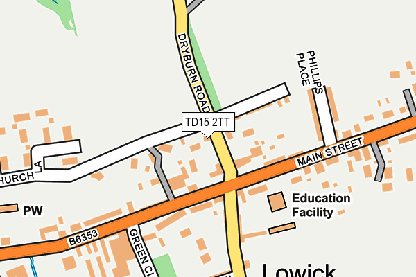 TD15 2TT map - OS OpenMap – Local (Ordnance Survey)
