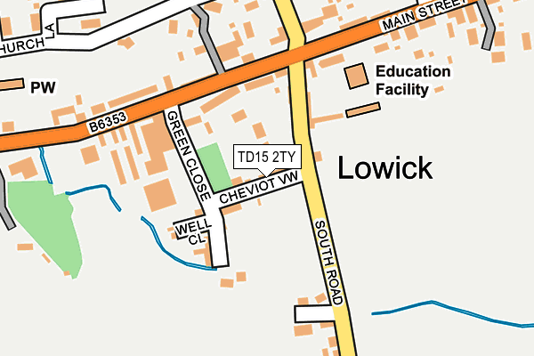 TD15 2TY map - OS OpenMap – Local (Ordnance Survey)