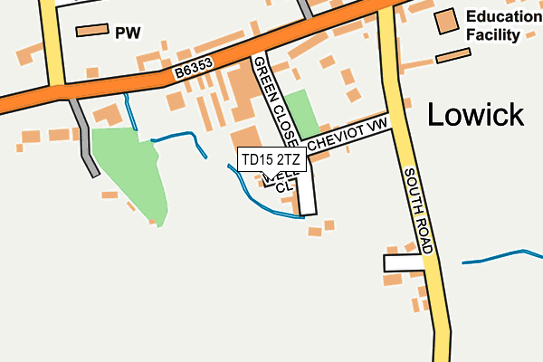 TD15 2TZ map - OS OpenMap – Local (Ordnance Survey)
