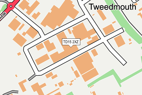 TD15 2XZ map - OS OpenMap – Local (Ordnance Survey)