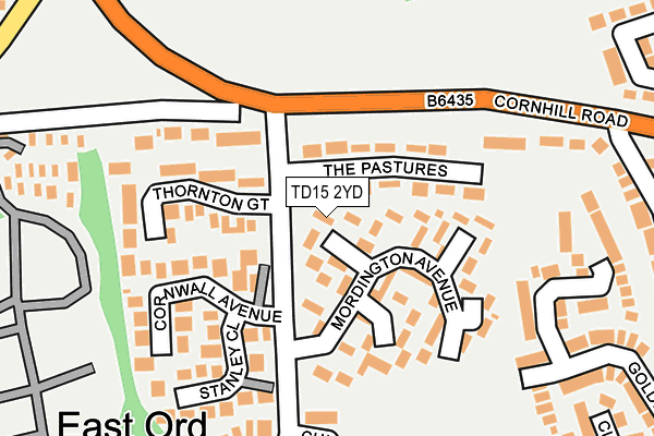 TD15 2YD map - OS OpenMap – Local (Ordnance Survey)