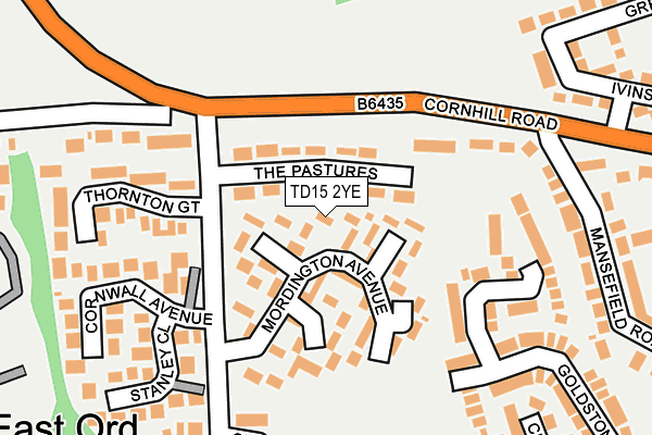 TD15 2YE map - OS OpenMap – Local (Ordnance Survey)