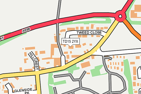 TD15 2YX map - OS OpenMap – Local (Ordnance Survey)
