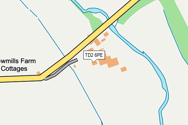TD2 6PE map - OS OpenMap – Local (Ordnance Survey)
