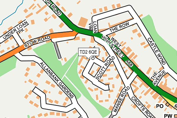 TD2 6QE map - OS OpenMap – Local (Ordnance Survey)